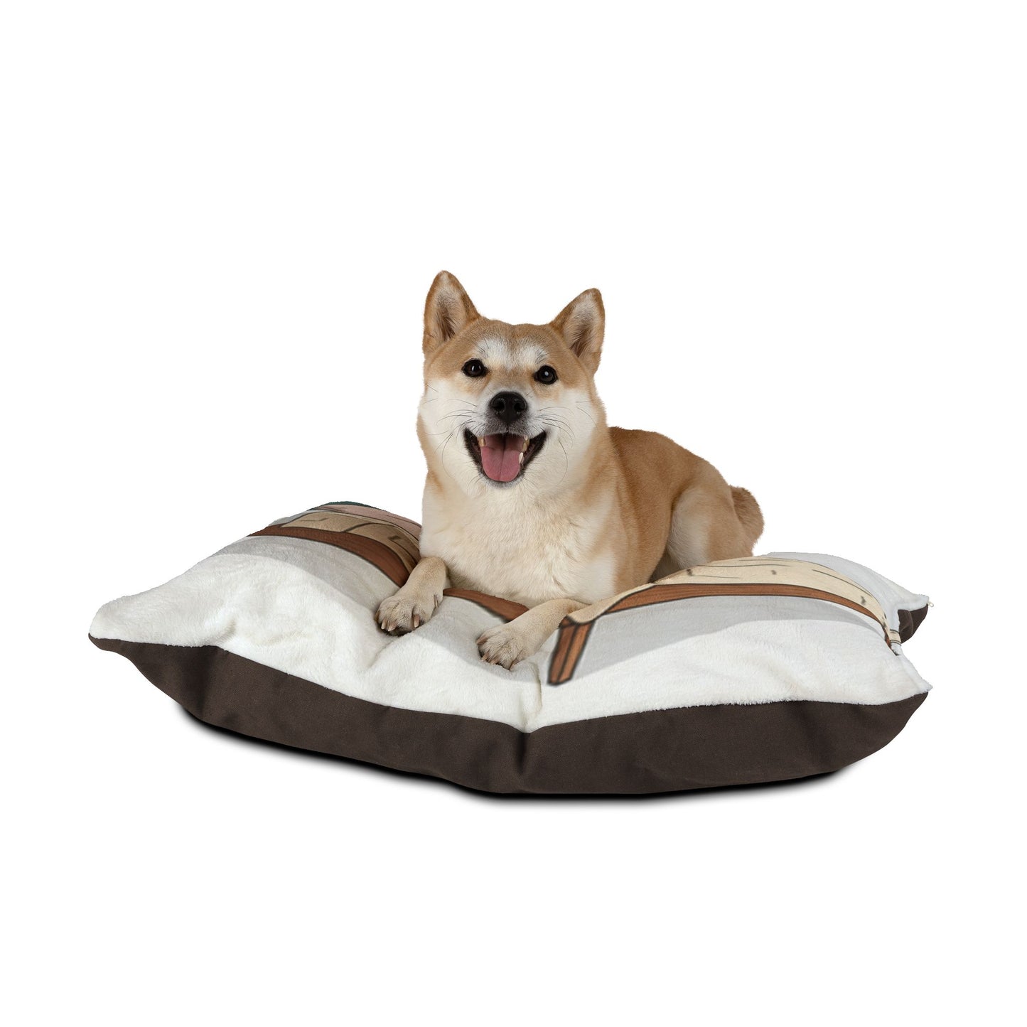 Cozy Mid-Century Bed Pet Pillow — Cute Furniture Illustration Dog & Cat Bed Cushion
