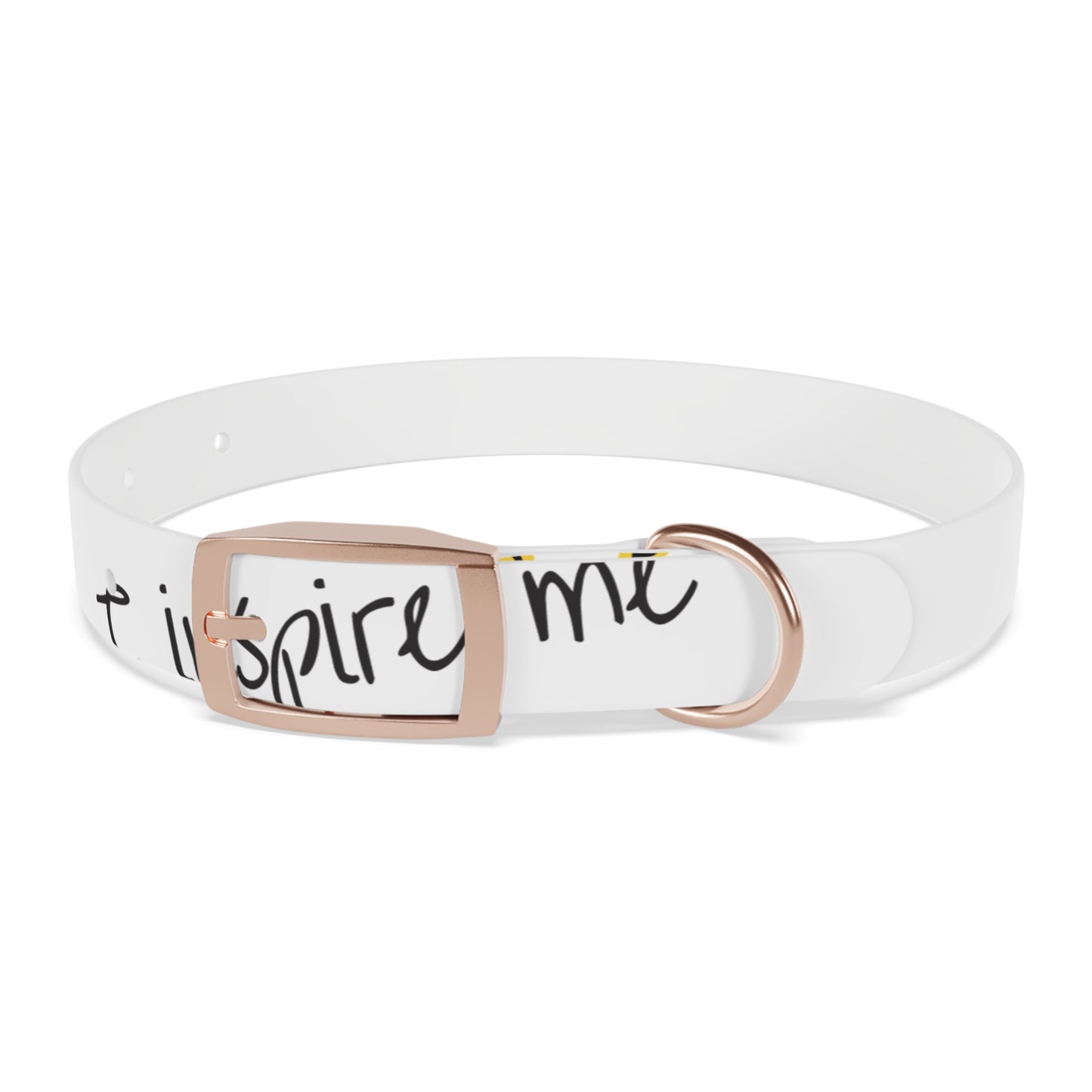 'Inspire Me' Crown White Dog Collar — Inspirational Pet Accessory for Small & Medium Dogs