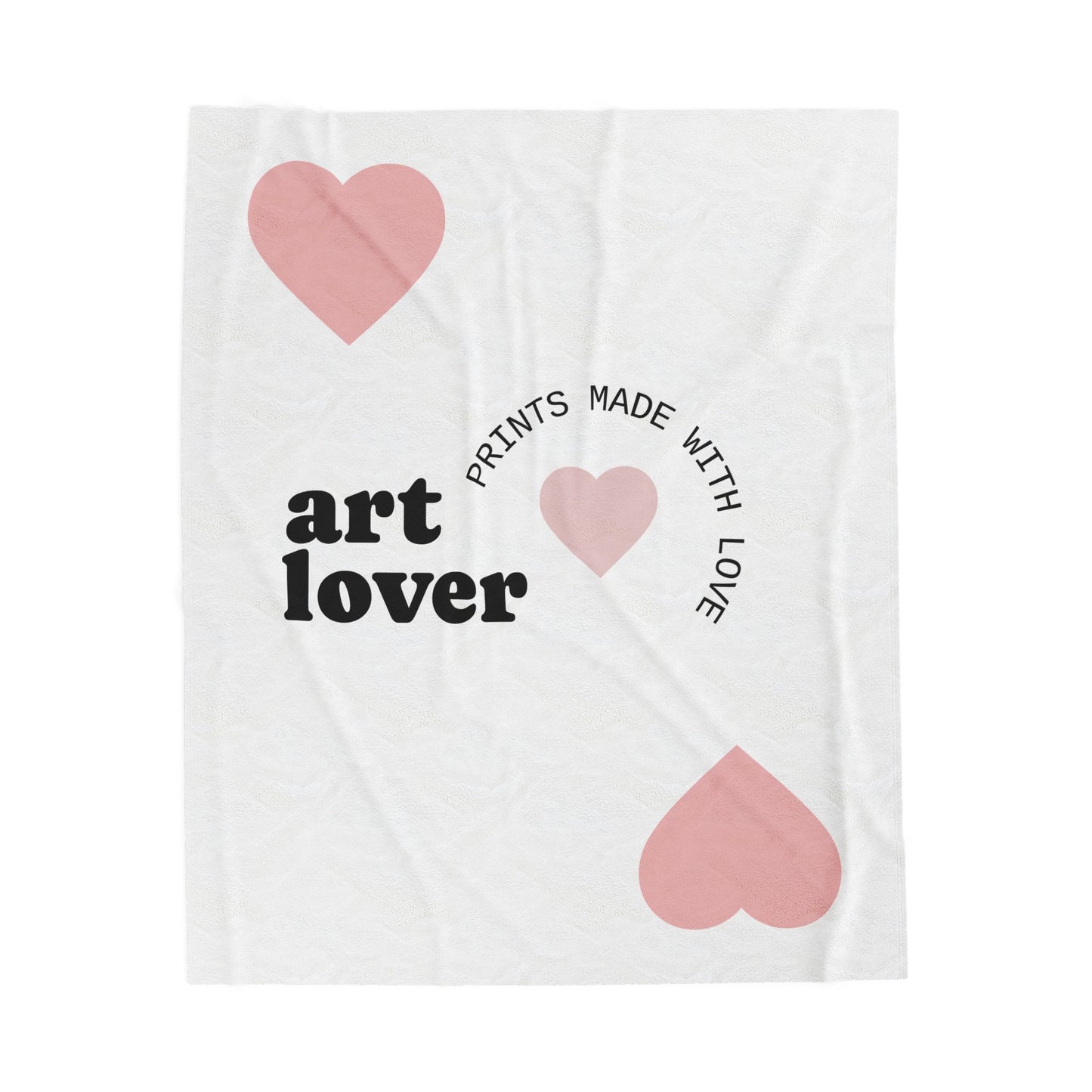Art Lover Velveteen Plush Blanket – "Prints Made With Love" Heart Design