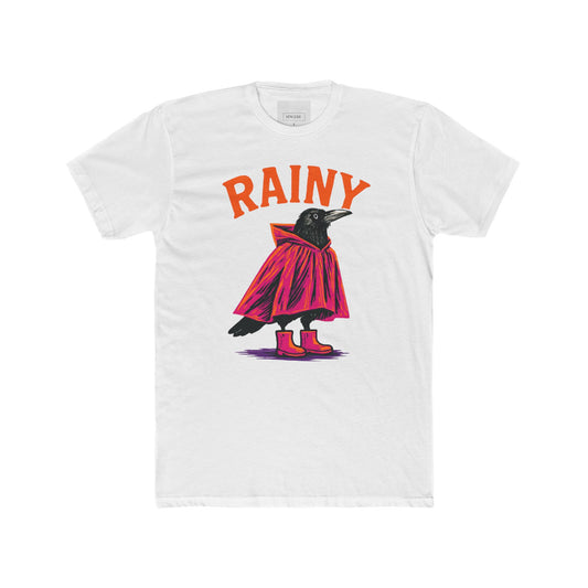 Rainy Crow T-Shirt — Cute Crow in Raincoat Graphic Tee