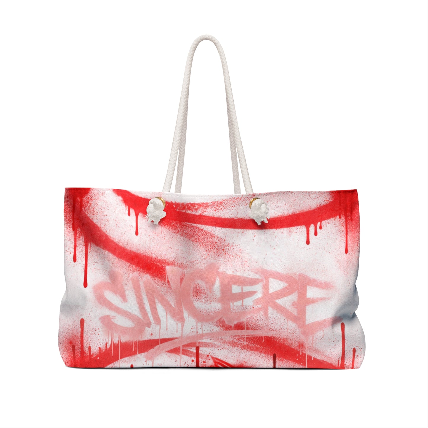 Koi Graffiti Weekender Bag — Sincere Red Street-Art Travel Tote