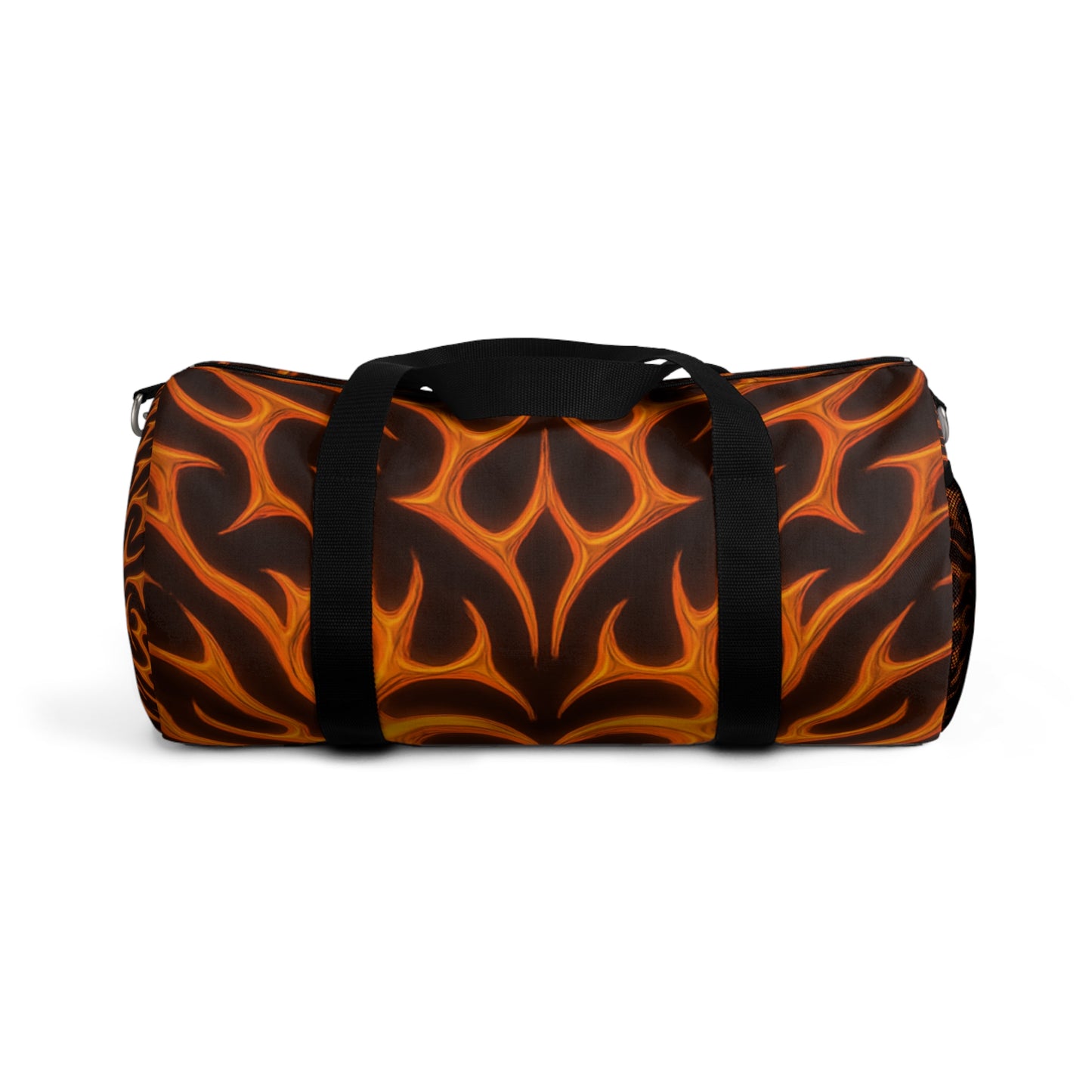 Flame Pattern Duffel Bag — Fiery Tribal Travel & Gym Bag