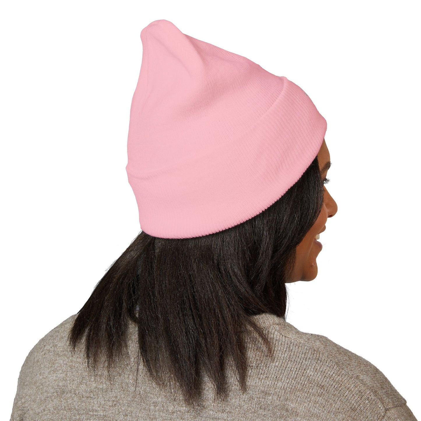 Sinister Embroidered Cuffed Beanie — Gothic Skull Patch Knit Hat
