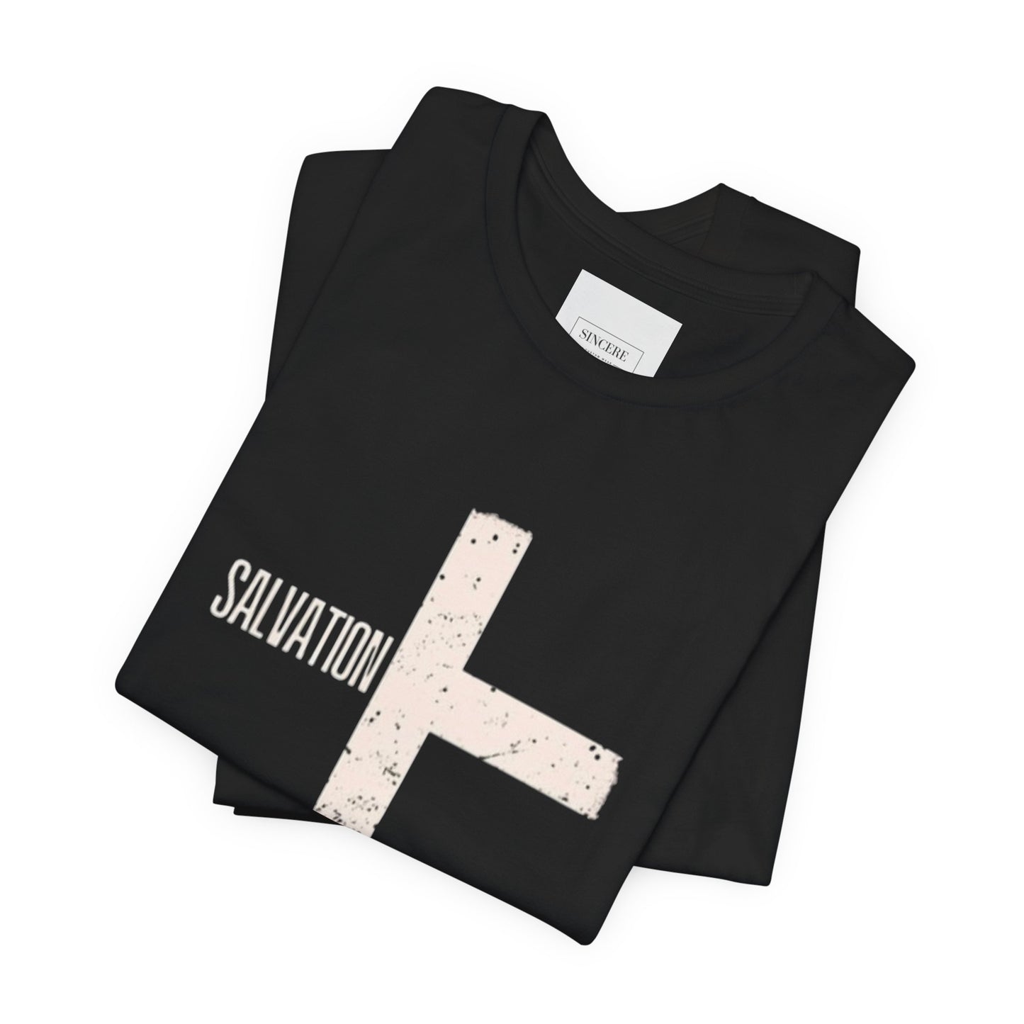 Salvation Cross T-Shirt — Distressed Faith Graphic Tee