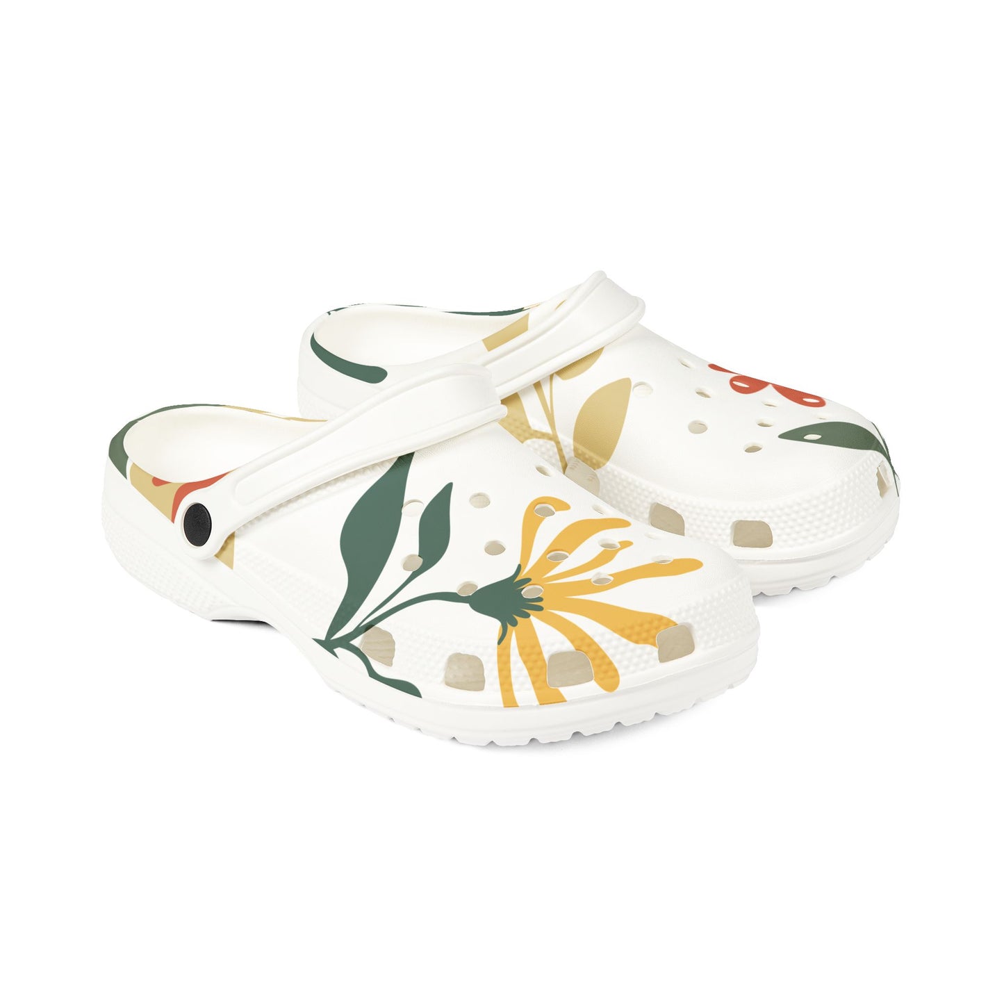 Floral EVA Foam Clogs — Yellow & Orange Garden Print