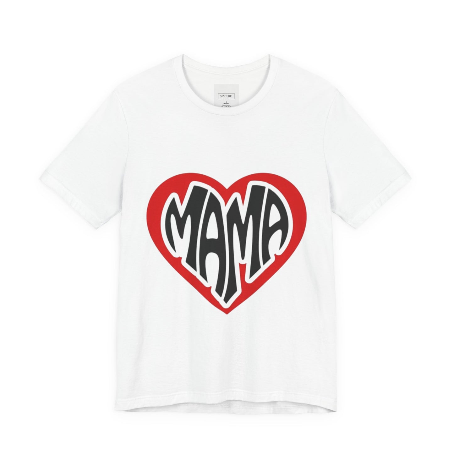 Mama Heart T-Shirt — Retro Red Heart 'MAMA' Graphic Tee for Mother's Day & Everyday