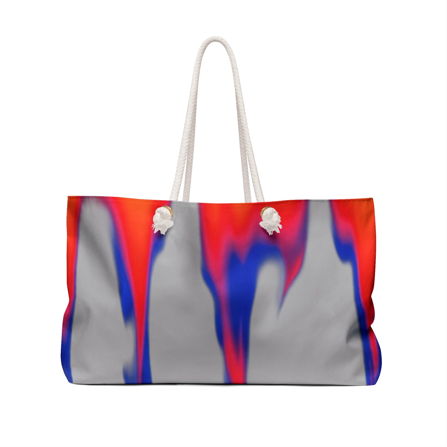 Abstract Red & Blue Wave Weekender Bag – Spacious Travel Tote