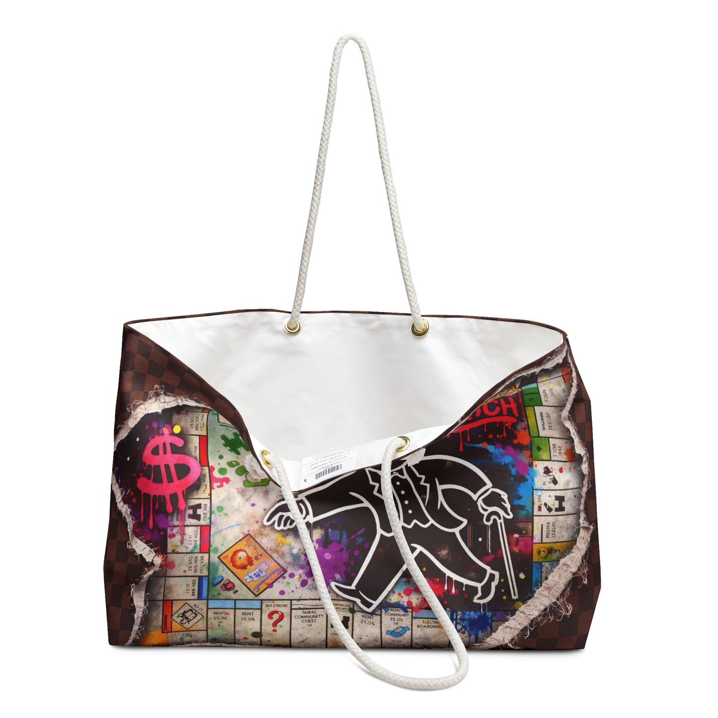 Monopoly Street Art Weekender Bag — Rich Graffiti Travel Tote