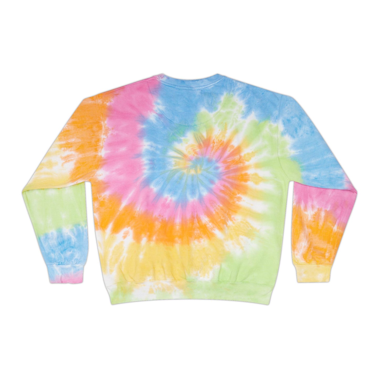 Tie-Dye Sweatshirt — Blue Spiral 'Sincere' Flame Logo Crewneck