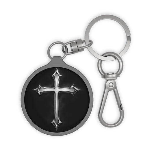 Cross Keychain Tag — Stainless Steel Religious Keyring