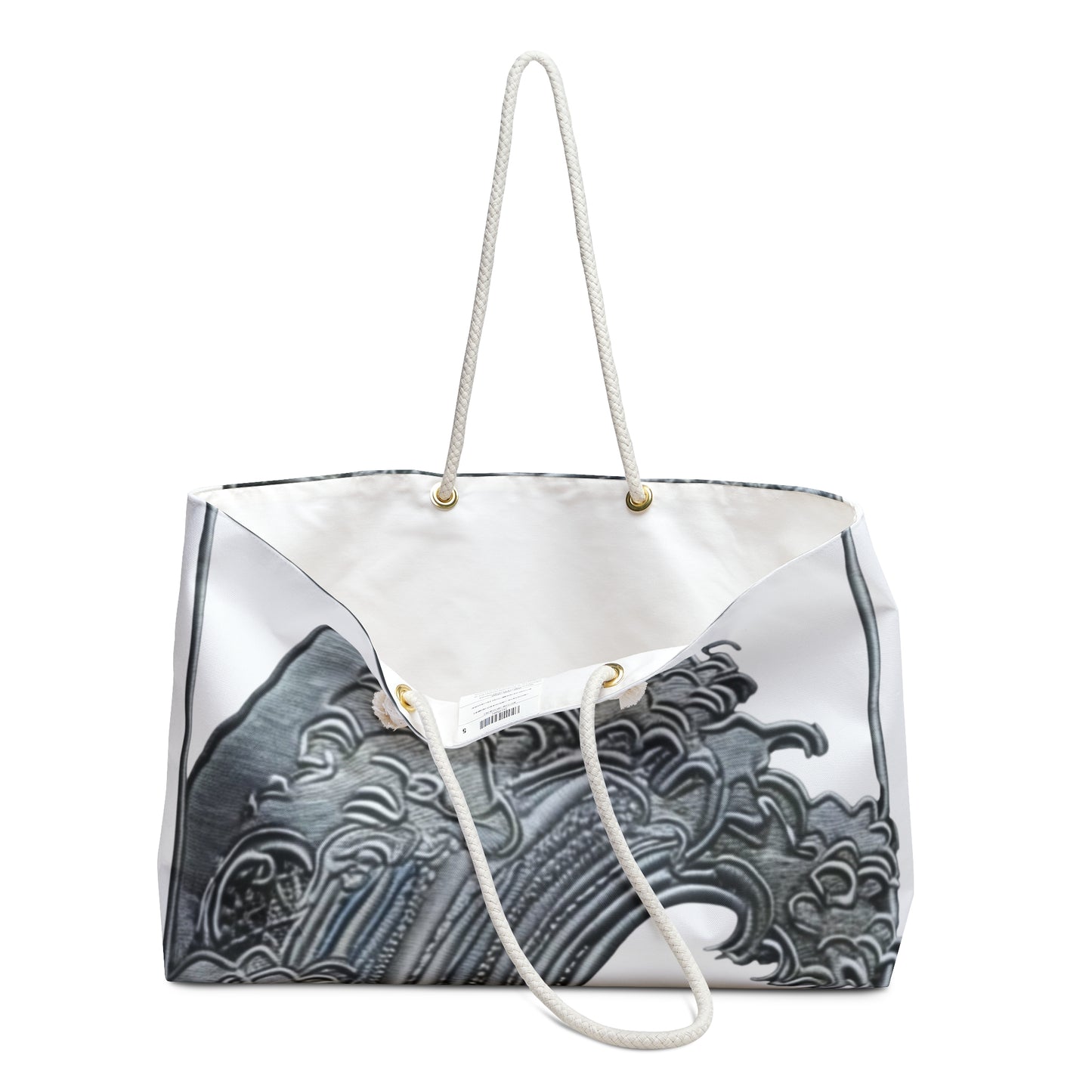 Wave-Pattern Weekender Bag — Nautical Beach Travel Tote
